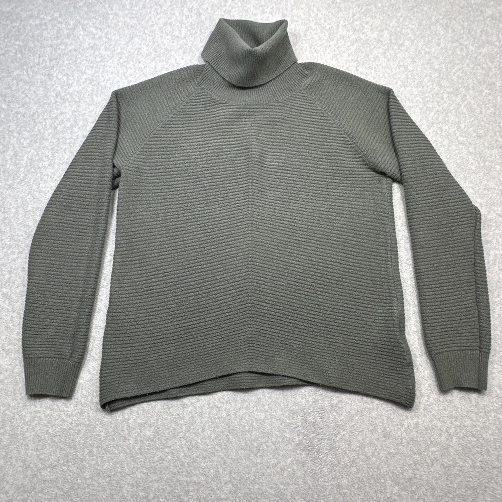 Kuhl Solace Sweater Women Medium Green Turtleneck Rib Knit Raglan Pullover